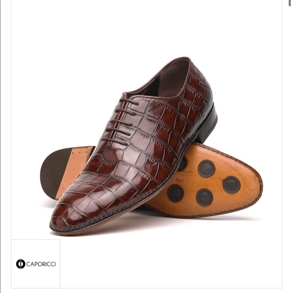CAPORICCI 2543 Brown Alligator shoes - Picture 13 of 15